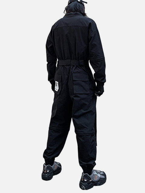 Function Removable Label Cargo Jumpsuit - Anagoc