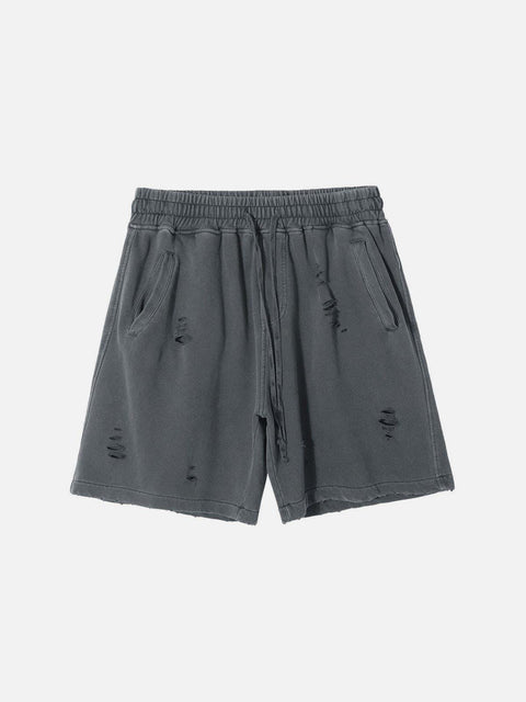 Ripped Hole Washed Shorts - Anagoc