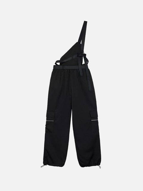Techwear Personalized Belt Chain Cargo Overalls - Anagoc
