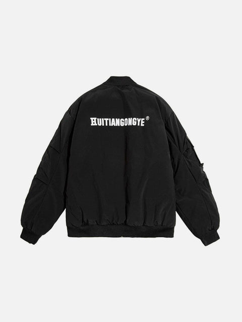 Functional Labeling Bomber Jacket - Anagoc