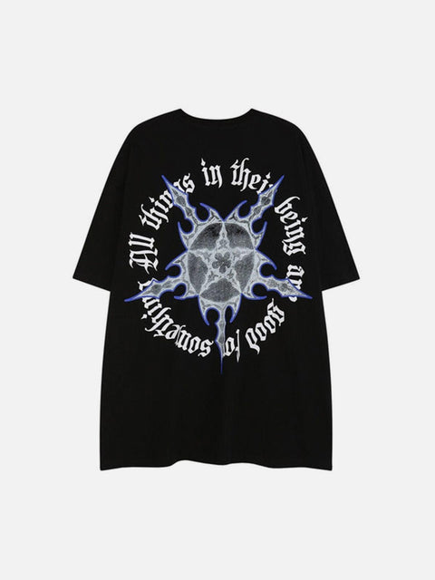 Dark Style Star Graphic Tee - Anagoc