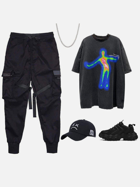 Distorted Portrait Graphic Cotton Tee - Anagoc