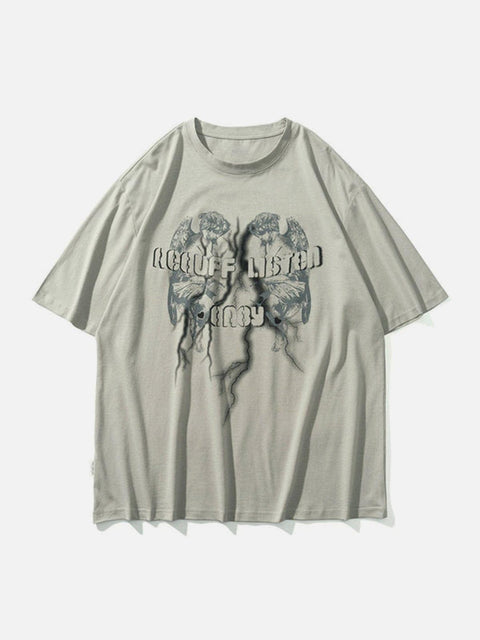 Skull Lightning Graphic Tee - Anagoc