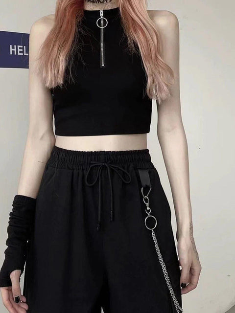 Dark Half Zip Slim Vest - Anagoc