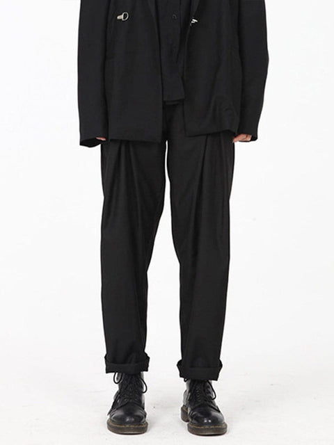 Mid Waist Straight Pants - Anagoc