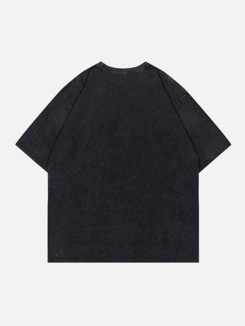 Skeleton Washed Graphic Tee - Anagoc