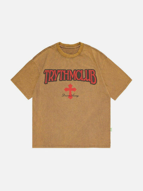 Letter Graphic Oversized Tee - Anagoc
