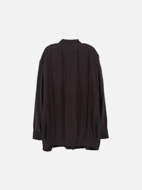 Oversize Fold Long Sleeve Shirt - Anagoc