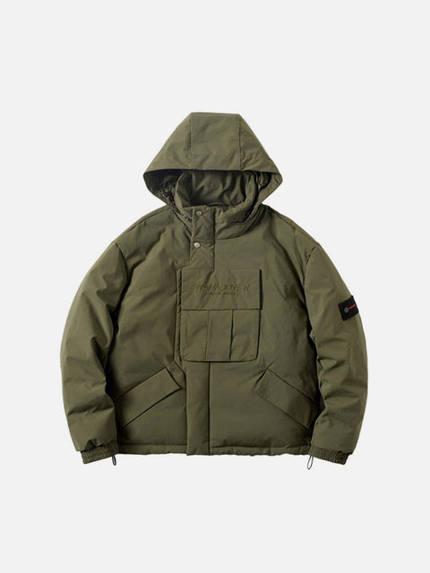Combat Ribbon Winter Down Coat - Anagoc