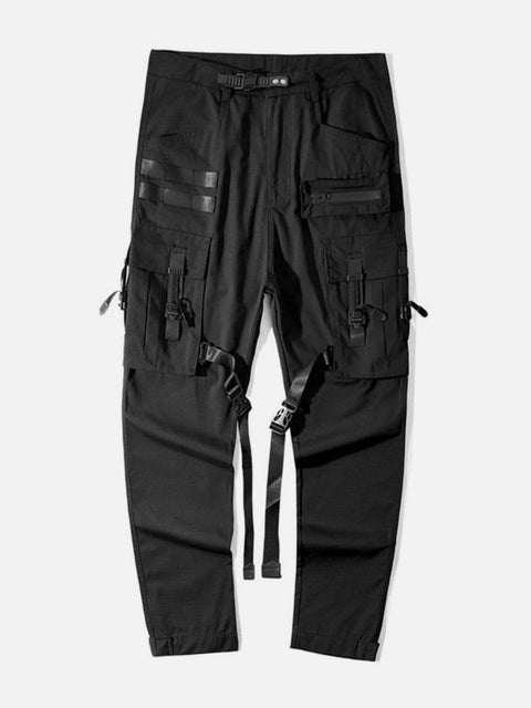 Combat Ribbons Pockets Cargo Pants - Anagoc