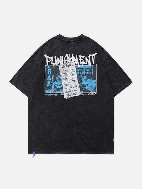 Distressed Painting Washed Tee - Anagoc