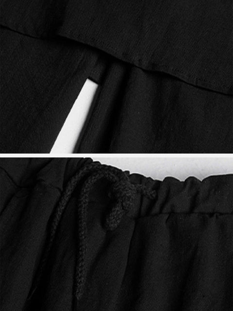 Dark Irregular Harem Pants - Anagoc