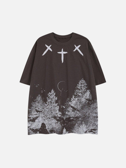 Cross Grove Cotton Graphic Tee - Anagoc