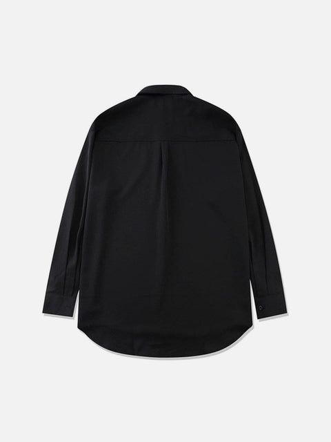 Dark B Chain Decoration Long Sleeve Shirt - Anagoc