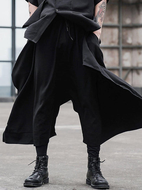Dark Irregular Personality Oversized Culottes Pants - Anagoc