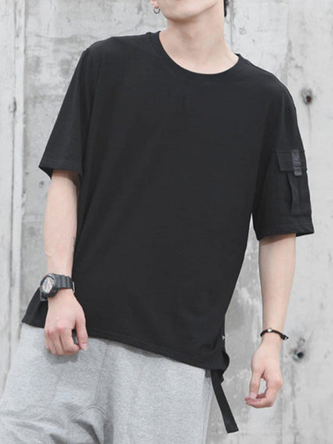 Cyberpunk Functional Pocket Cotton Tee - Anagoc