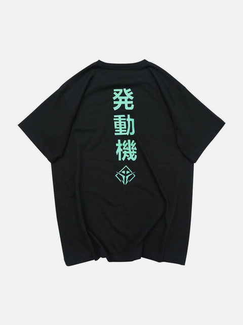 Cyberpunk Devil Embroidery Tee - Anagoc
