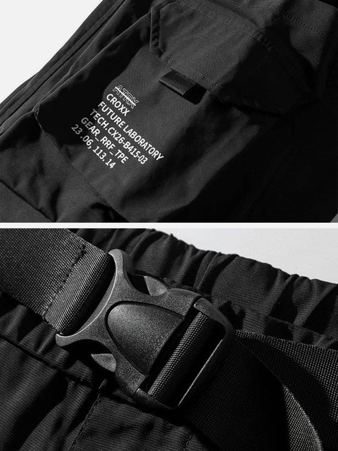 Dark Functional Big Pockets Nylon Shorts - Anagoc