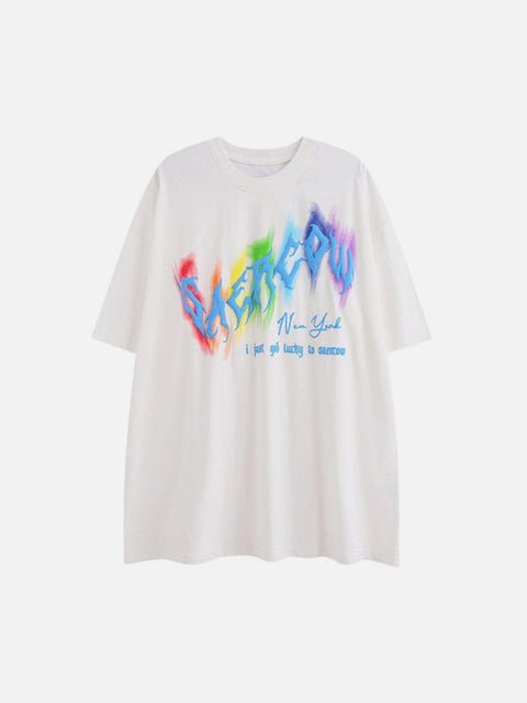 Rainbow Letters Graphic Tee - Anagoc
