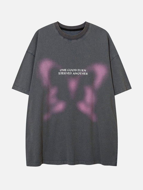 Unreal Butterfly Washed Tee - Anagoc