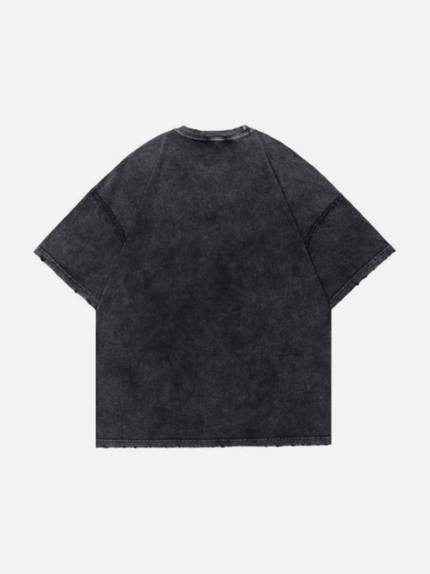 Cross Flame Washed Graphic Tee - Anagoc