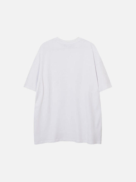 Abstract Print Letters Graphic Tee - Anagoc