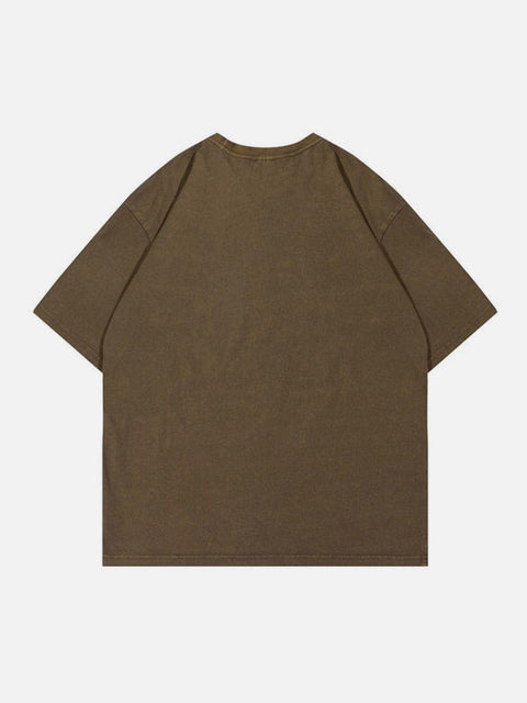 Skeleton Washed Graphic Tee - Anagoc
