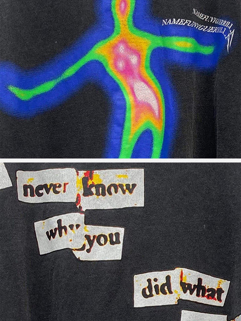 Distorted Portrait Graphic Cotton Tee - Anagoc