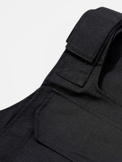 Techwear Velcro Print Pockets Vest - Anagoc