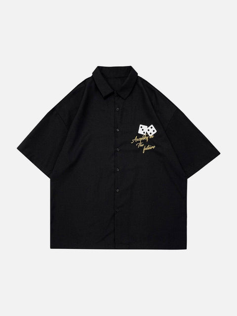Dark Sieve Embroidery Shirt - Anagoc