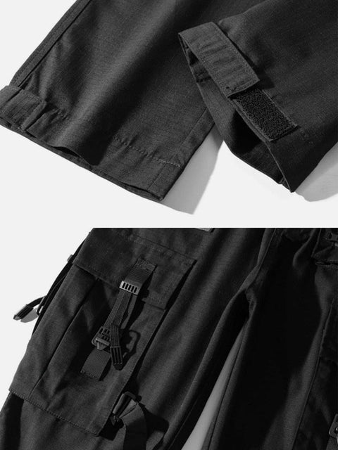 Combat Ribbons Pockets Cargo Pants - Anagoc