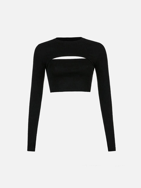 Sexy Suspenders Two Piece Long Sleeve T Shirt - Anagoc
