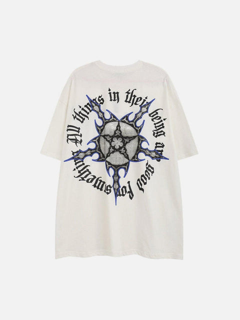 Dark Style Star Graphic Tee - Anagoc