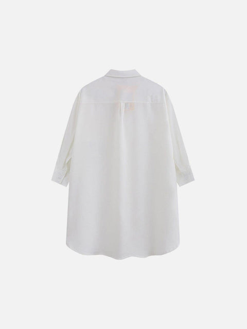 Neckline Chain Short Sleeve Shirt - Anagoc