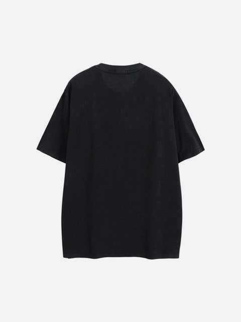 Dark Inverted Triangle Irradiation Cotton Graphic Tee - Anagoc