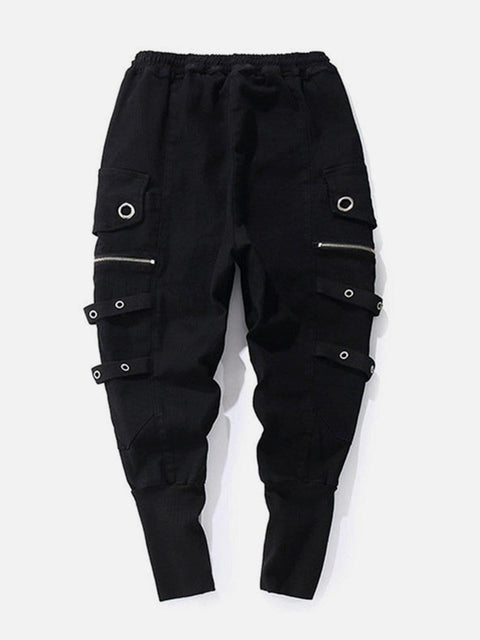 Zipper Multi Pockets Harem Pants - Anagoc