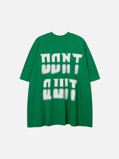 Blurred Letters Washed Graphic Tee - Anagoc