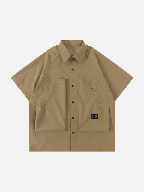 Big Pocket Zipper Shirt - Anagoc