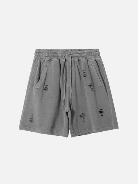 Ripped Hole Washed Shorts - Anagoc