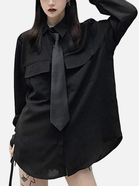 Techwear Dark Tie Shirt - Anagoc