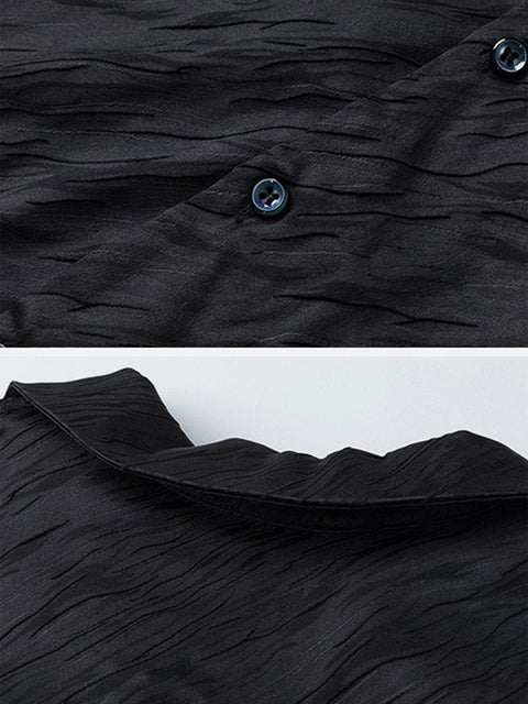 Textured Short Sleeve Shirt - Anagoc