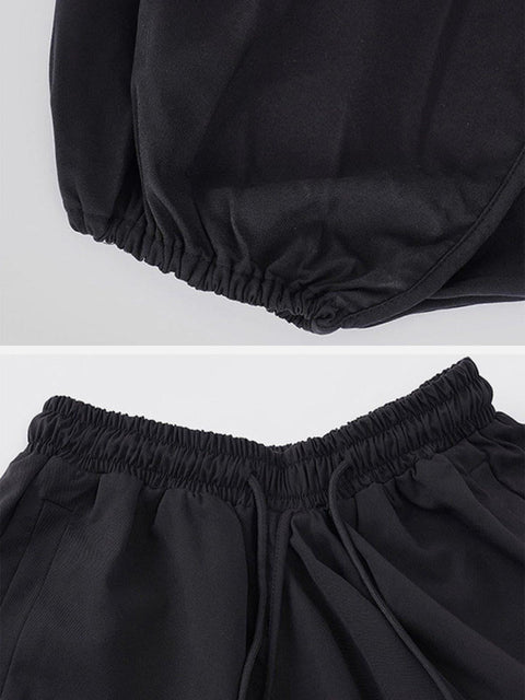 Dark Cross Crotch Oversized Pants - Anagoc