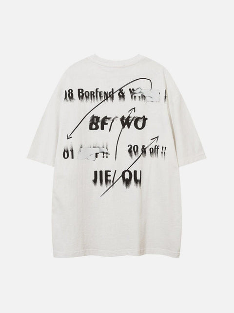 Neon Portrait Graffiti Cotton Graphic Tee - Anagoc