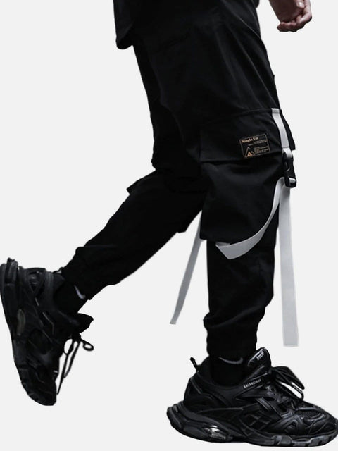 Label Barcode Print Cargo Pants - Anagoc
