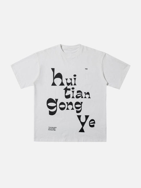 Novel Letters Graphic Tee - Anagoc