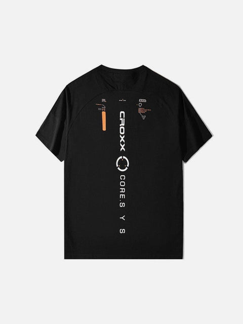 Punk Function Letter Print Cotton Tee - Anagoc