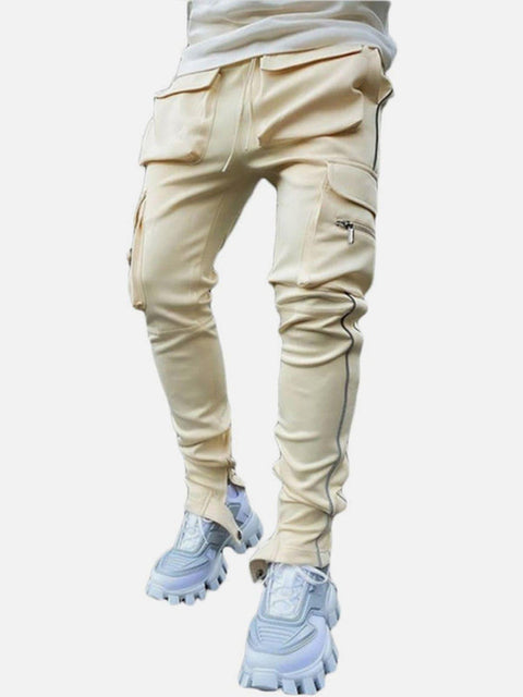 Function Reflective Strip Multi Pockets Pants - Anagoc