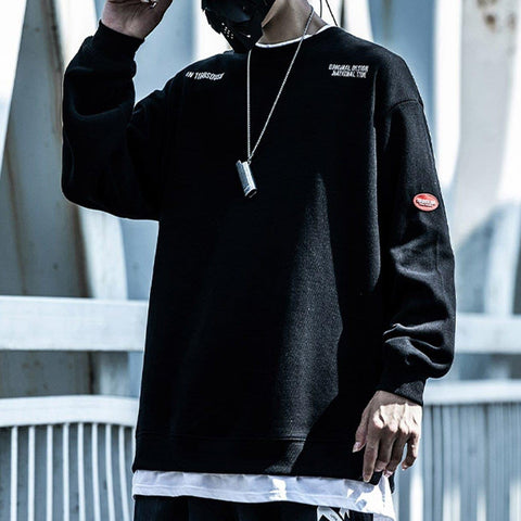 Fake Two Print Sweatshirt - Anagoc