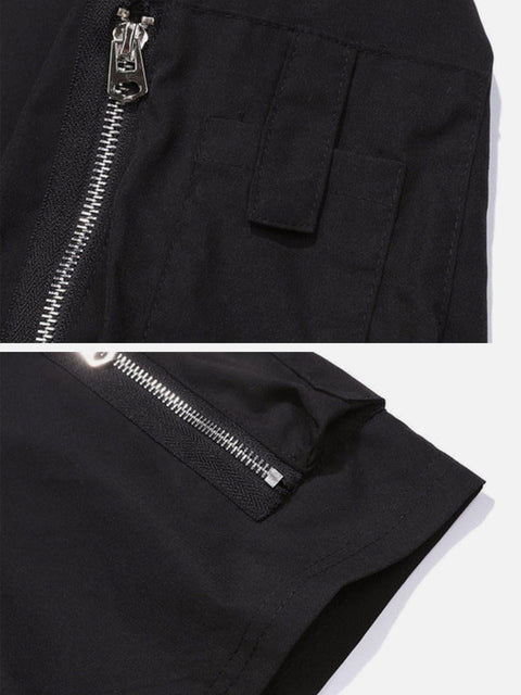 Functional Zipper Patchwork Tee - Anagoc