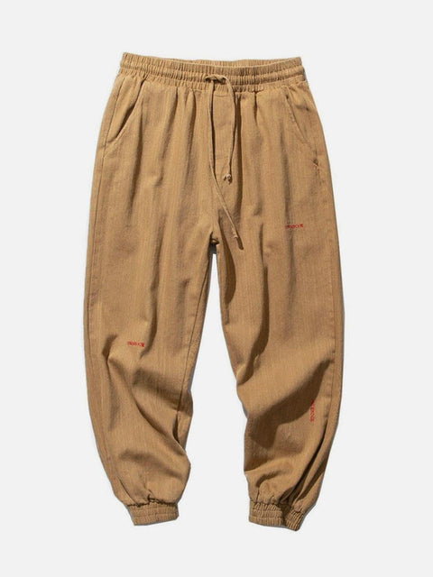 Letter Embroidery Harem Pants - Anagoc